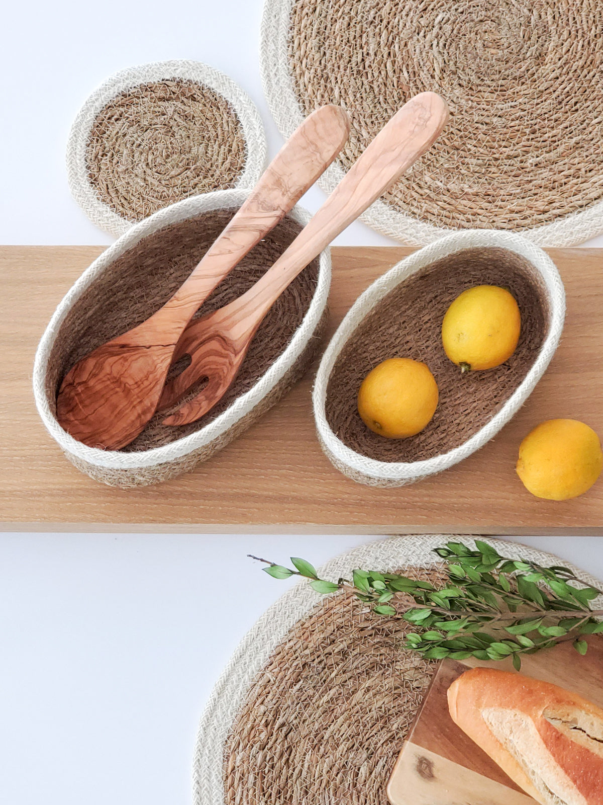 Savar Handwoven Seagrass Oval Bowl Set (Set of 3)