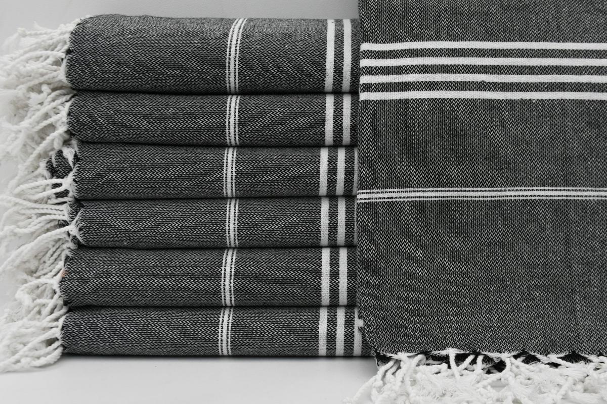 Black Monaco Turkish Towel