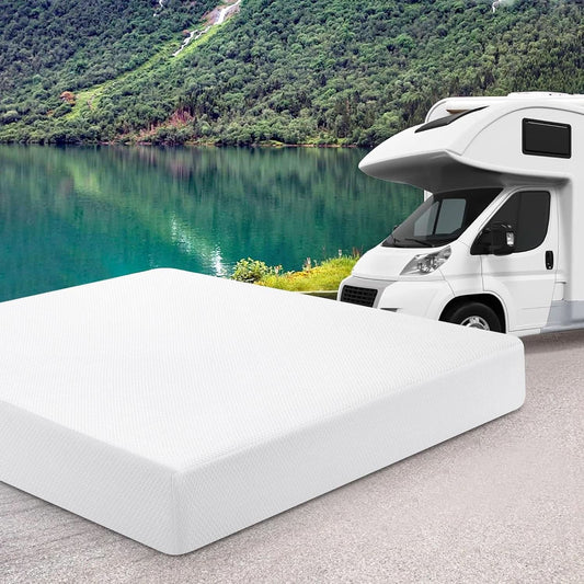 Short Queen 10 Inch RV Mattress with Cooling Foam