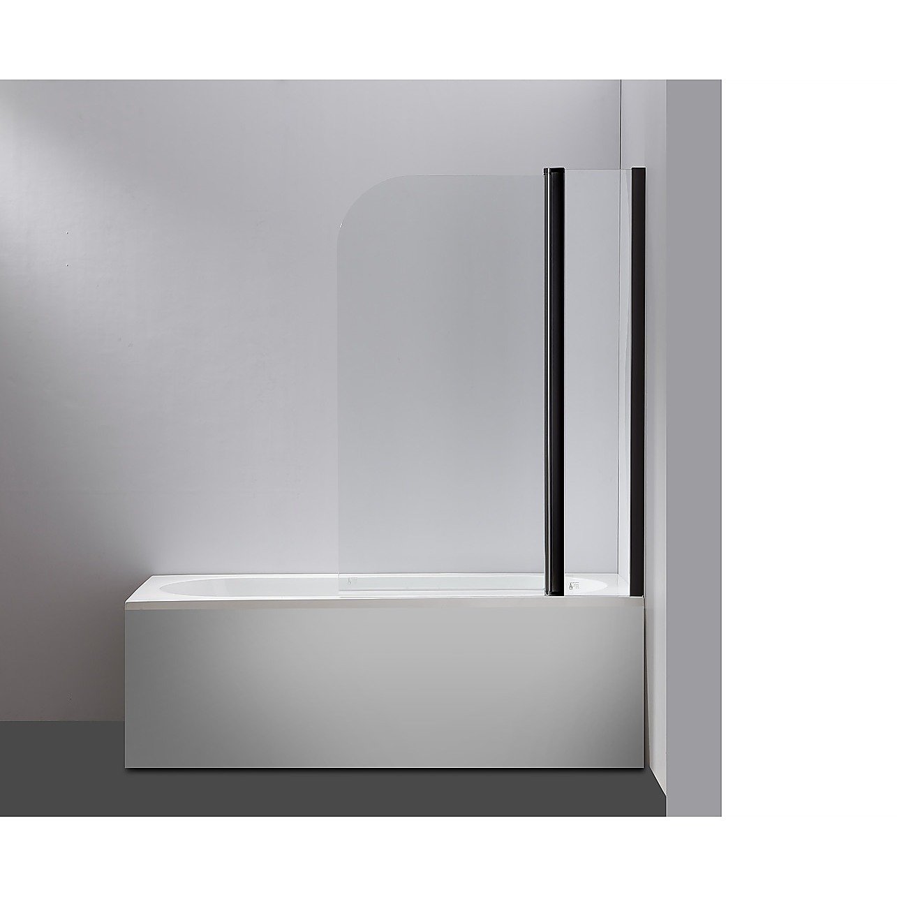 180° Black Pivot Door 6mm Safety Glass Bath Shower Screen By Della