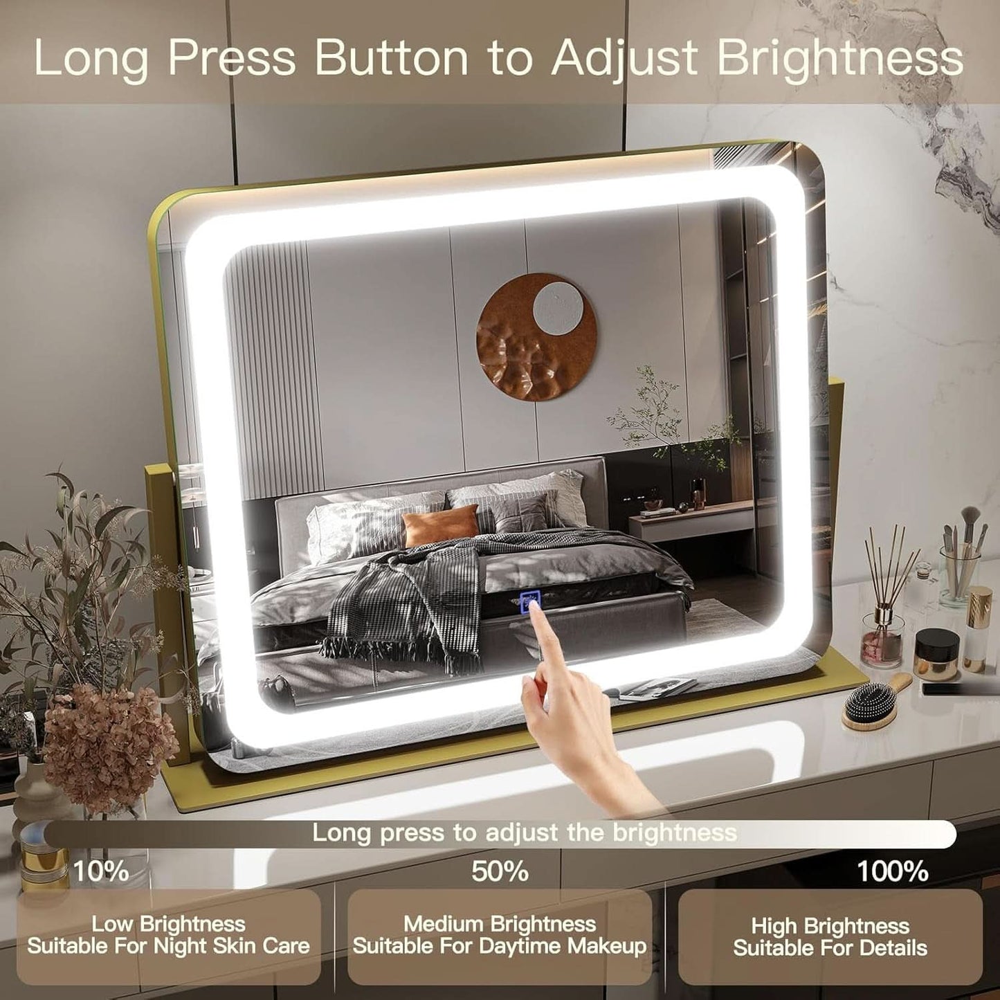 Vanity Mirror With LED Lighting 22x19Inches Edition