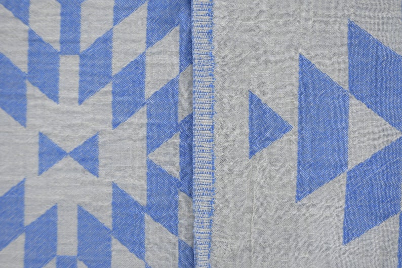 Aztec Blue Double-Sided Turkish Cotton Towel