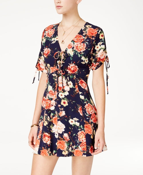 Emerald Sundae Juniors Printed Keyhole Back Dress