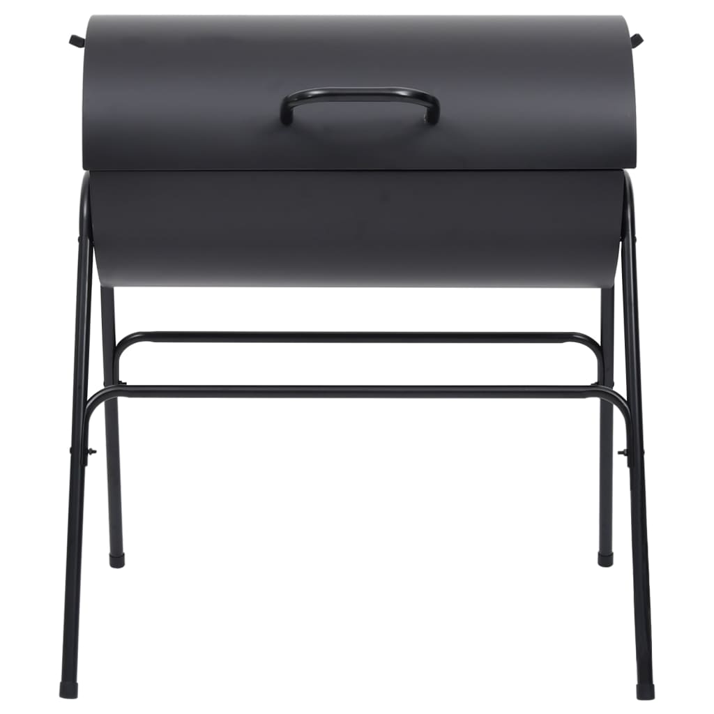 NNEVL Barrel Grill with 2 Cooking Grids Black 80x95x90 cm Steel