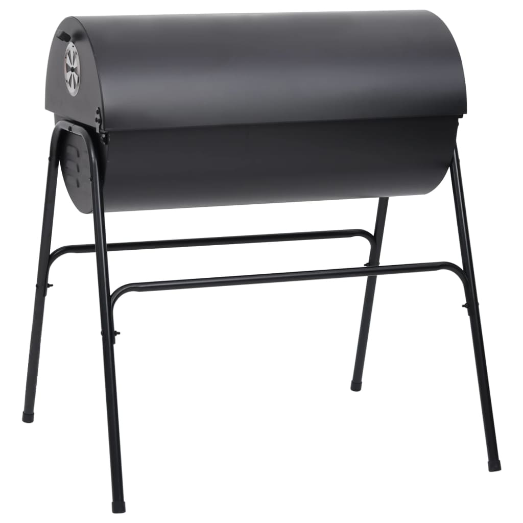 NNEVL Barrel Grill with 2 Cooking Grids Black 80x95x90 cm Steel