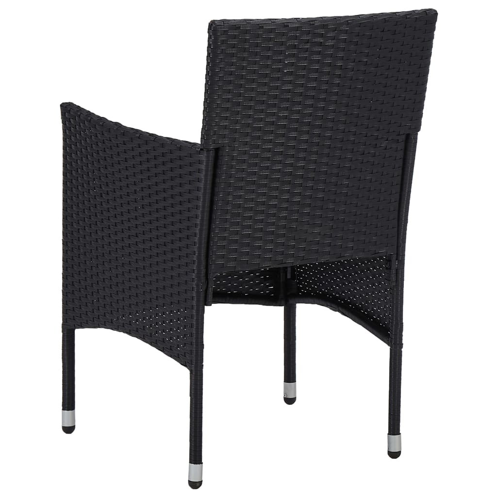 NNEVL 11 Piece Garden Dining Set Poly Rattan Black