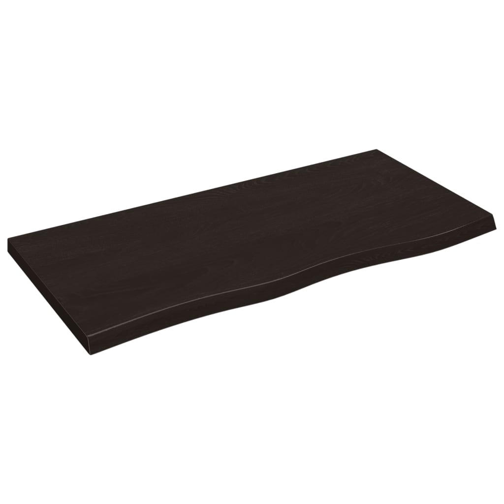 NNEVL Bathroom Countertop Dark Brown 100x50x4 cm Treated Solid Wood