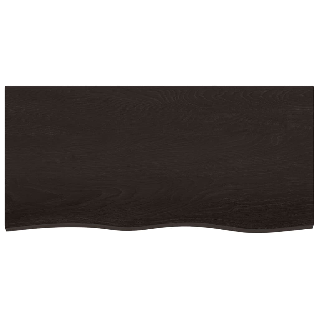 NNEVL Bathroom Countertop Dark Brown 100x50x4 cm Treated Solid Wood