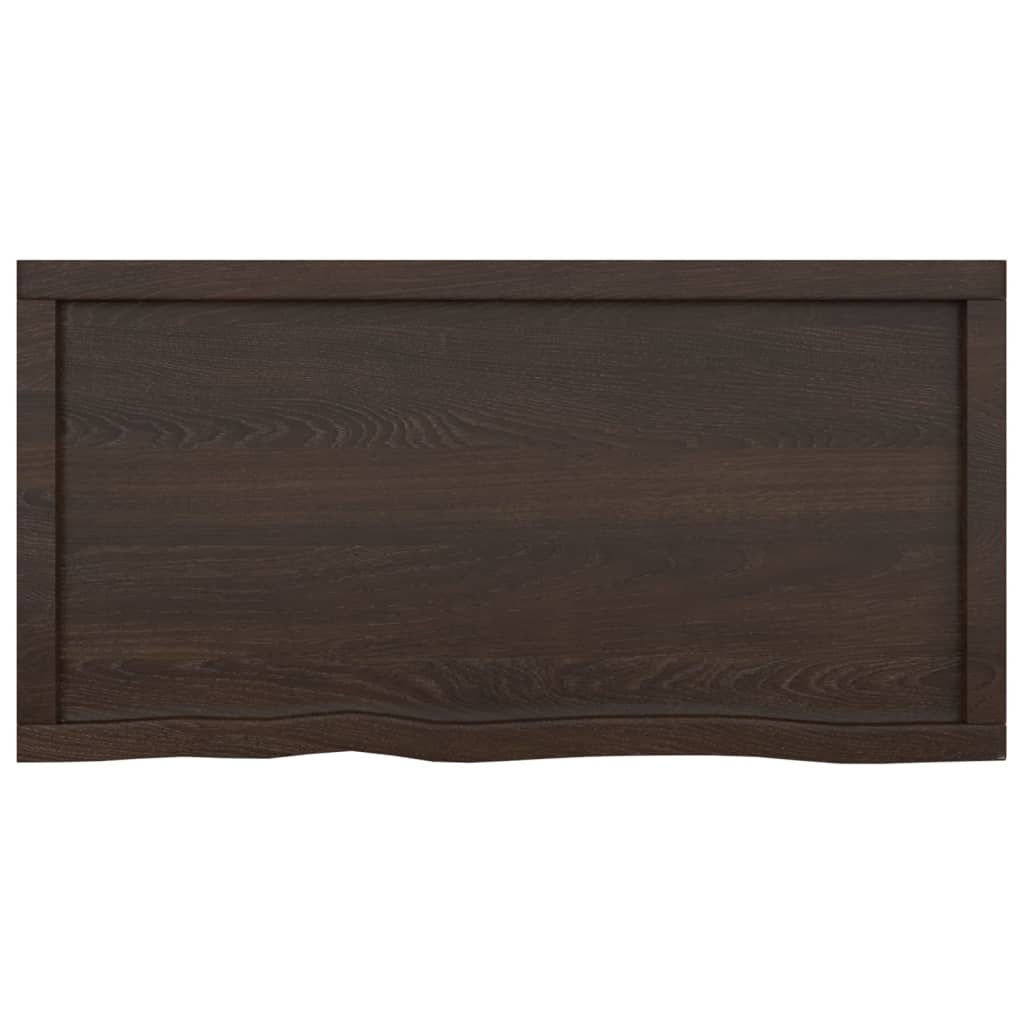 NNEVL Bathroom Countertop Dark Brown 100x50x4 cm Treated Solid Wood