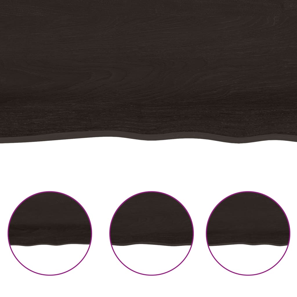 NNEVL Bathroom Countertop Dark Brown 100x50x4 cm Treated Solid Wood
