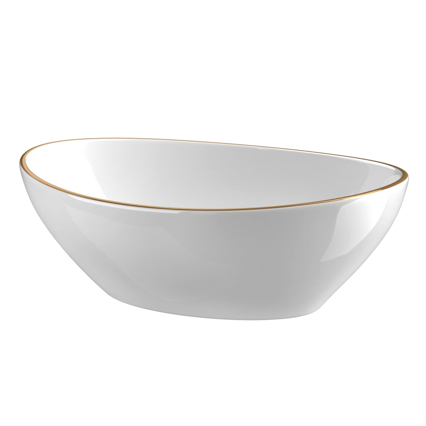 NNEDSZ Bathroom Basin Ceramic Vanity Sink Hand Wash Bowl Gold Line 41x34cm