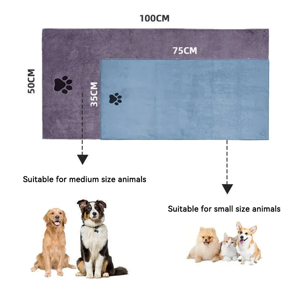 1Pc Pet Towel Soft, Thickened and Quick-drying Small Large Dog Cat