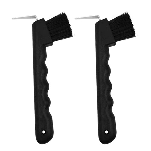 2 Pcs Horse Hoof Pick with Brush Non-Slip Handle Horse Hoof Cleaner