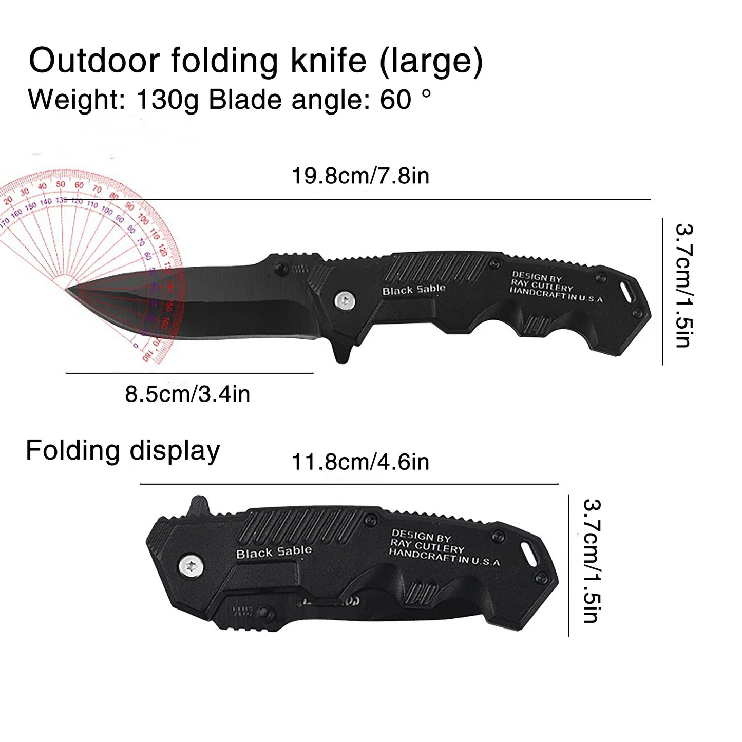 Portable Multifunctional Folding Survival Knife with Sharp Pocket