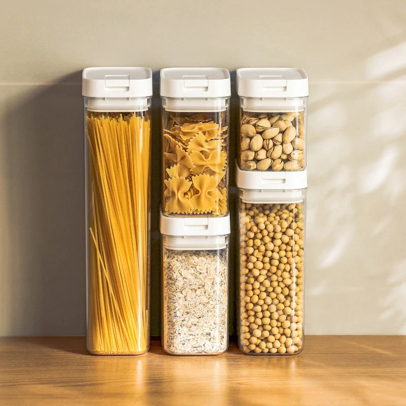 Pasta Storage Box Transparent Plastic Grain Seal Tank Spaghetti