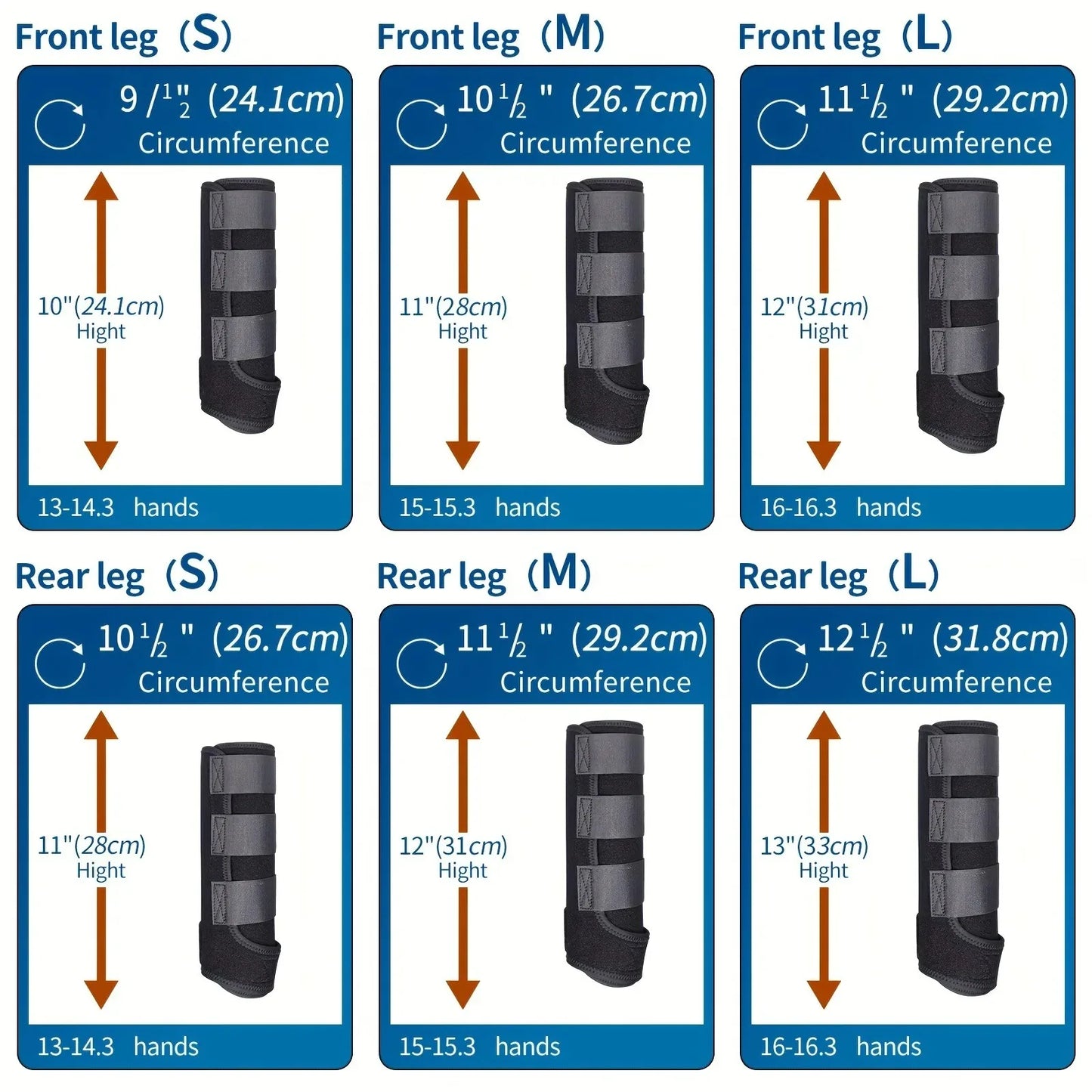 2PCS Horse Legging Boots Anti-Collision Diving Material Soft Shock