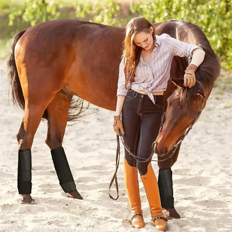 2PCS Horse Legging Boots Anti-Collision Diving Material Soft Shock