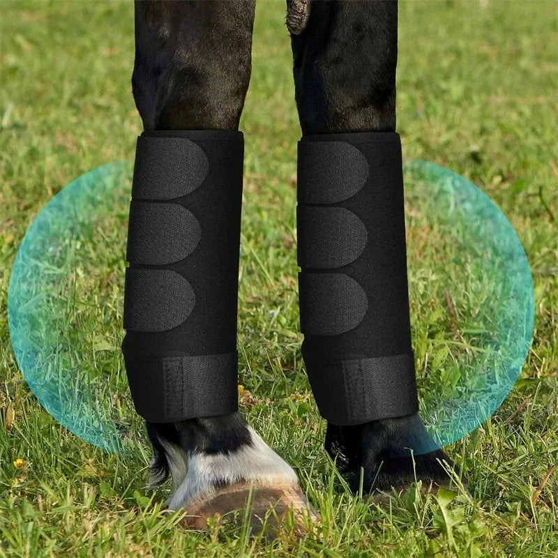 2PCS Horse Legging Boots Anti-Collision Diving Material Soft Shock