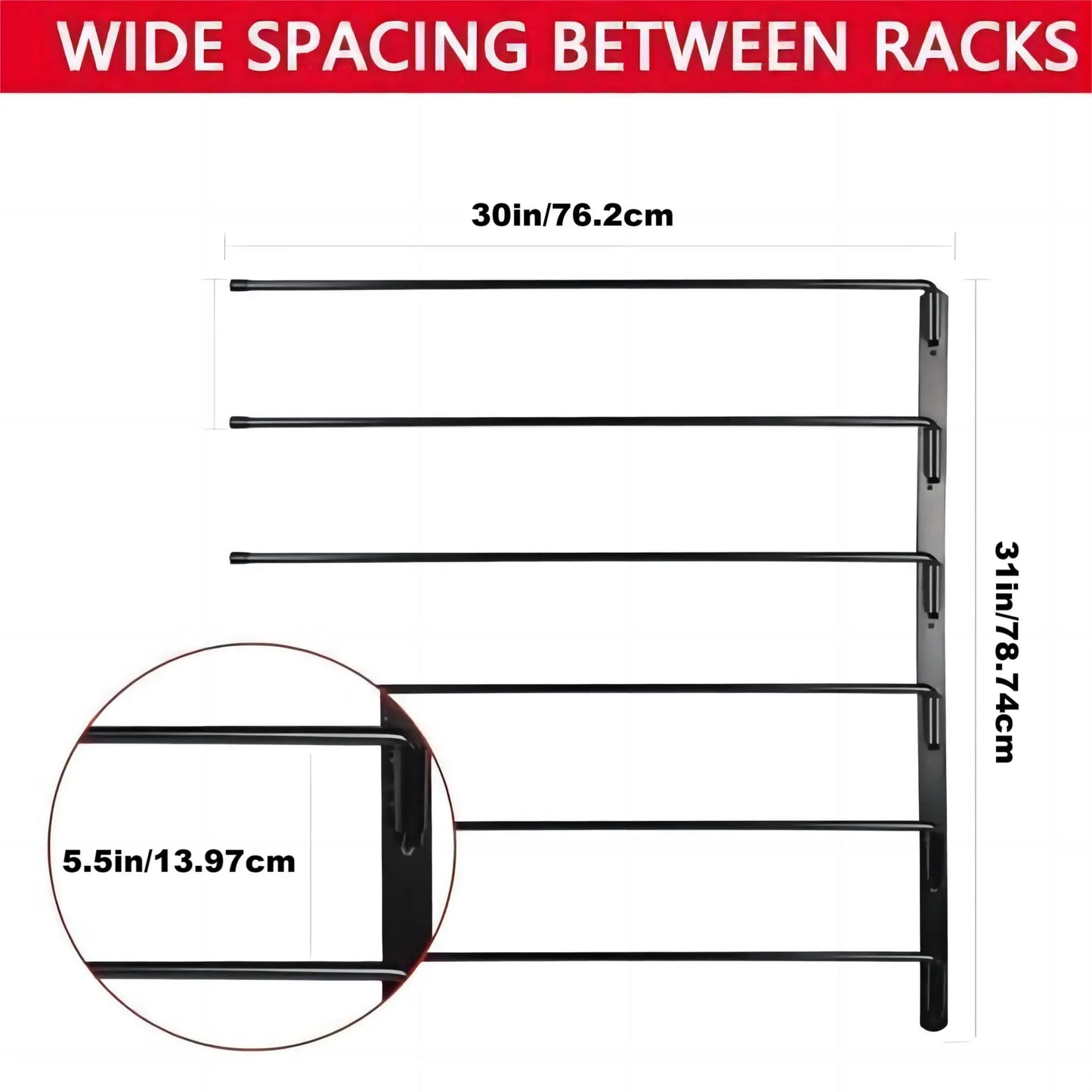 Saddle Pad Rack 6 Bar Wall Mount Horse Blanket Holder 180 Degree