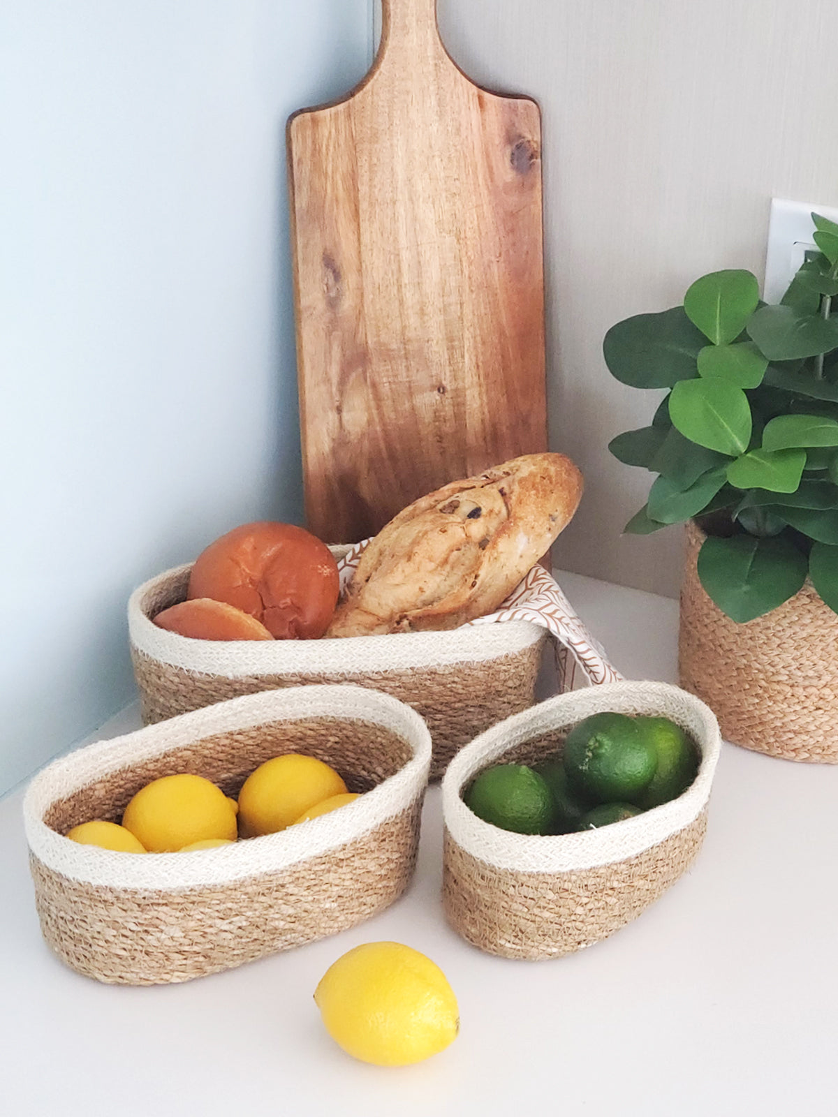 Savar Handwoven Seagrass Oval Bowl Set (Set of 3)