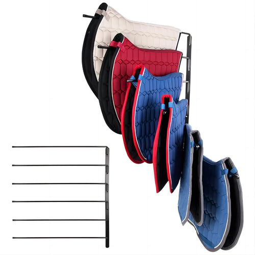 Saddle Pad Rack 6 Bar Wall Mount Horse Blanket Holder 180 Degree
