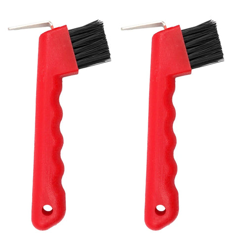 2 Pcs Horse Hoof Pick with Brush Non-Slip Handle Horse Hoof Cleaner