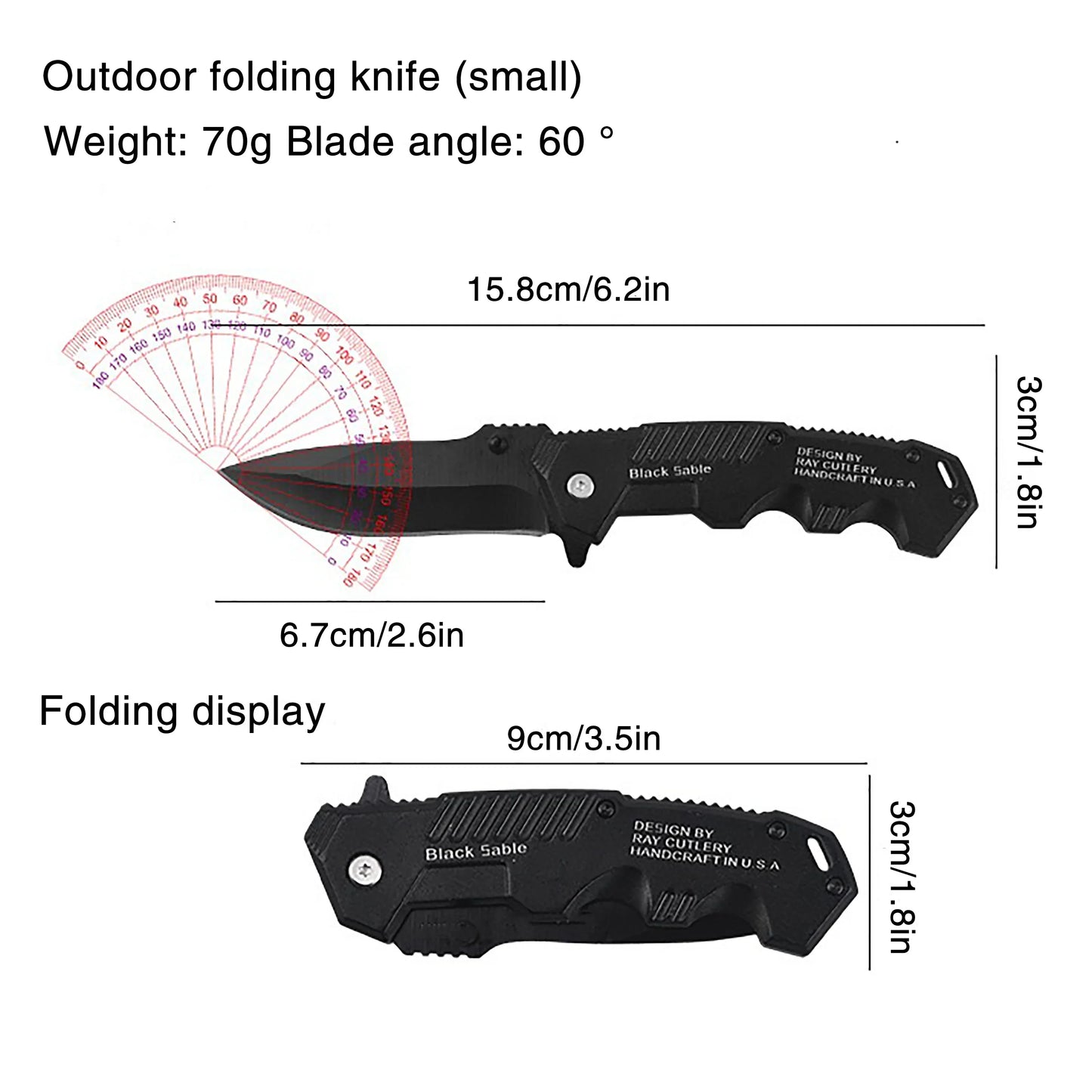 Portable Multifunctional Folding Survival Knife with Sharp Pocket