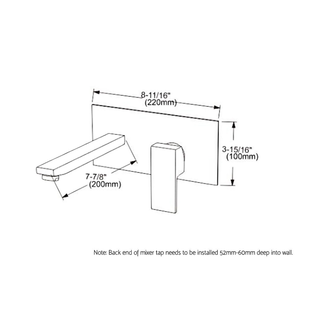 NNEDSZ Bathroom Tap Wall Square Black Basin Mixer Taps Vanity Brass Faucet