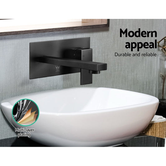 NNEDSZ Bathroom Tap Wall Square Black Basin Mixer Taps Vanity Brass Faucet