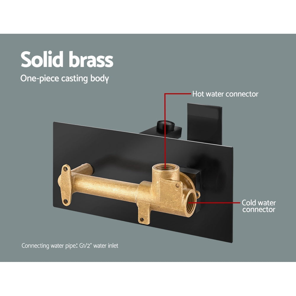 NNEDSZ Bathroom Tap Wall Square Black Basin Mixer Taps Vanity Brass Faucet