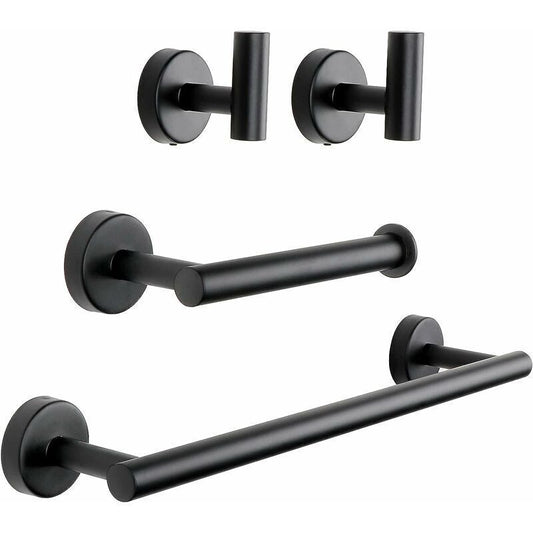 4 Pcs Bathroom Hardware Set, Matte Black Bathroom