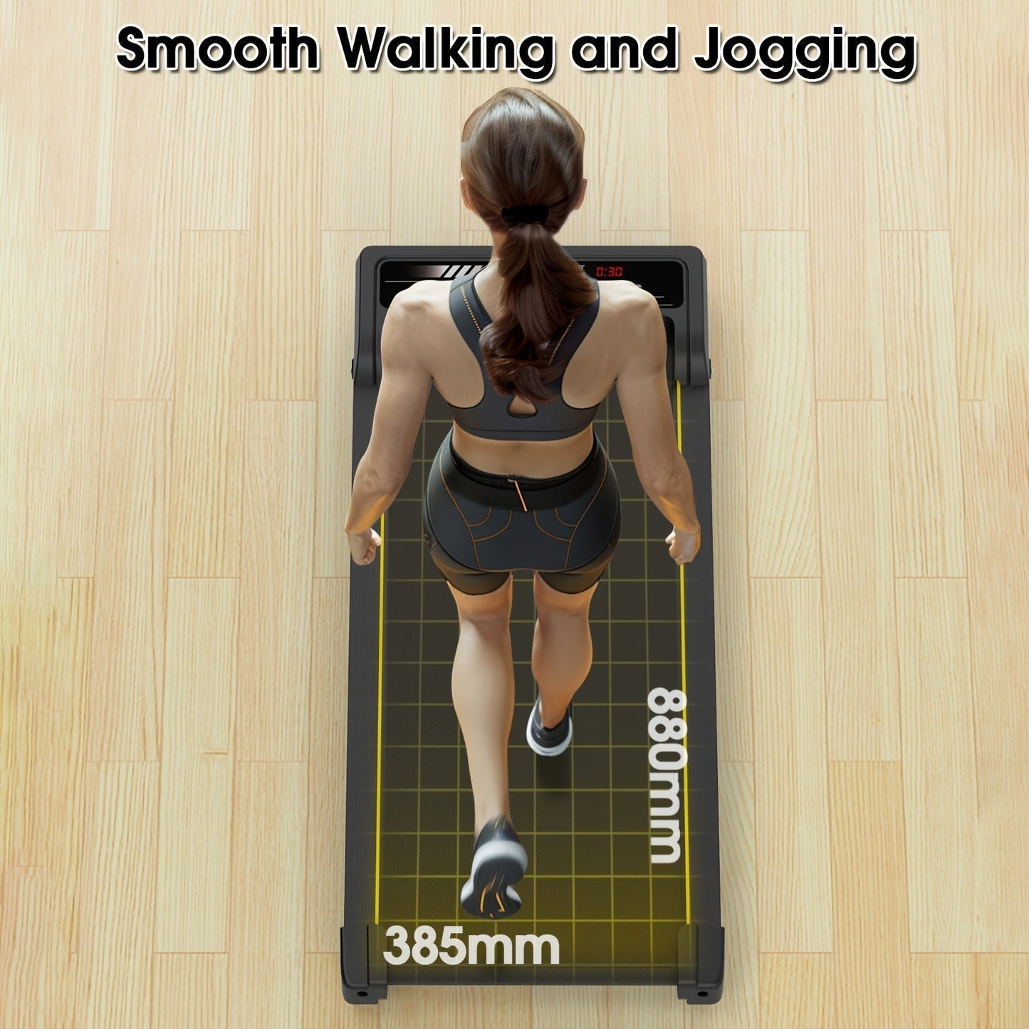 Under Desk Walking Pad - Home Gym Office Fitness Equipment(Black)