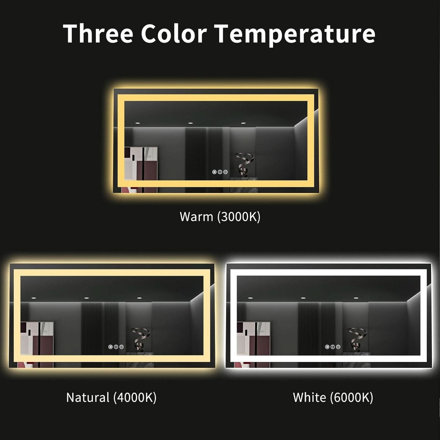 60x36 LED lluminated Backlit Anti Fog Vanity Mirror