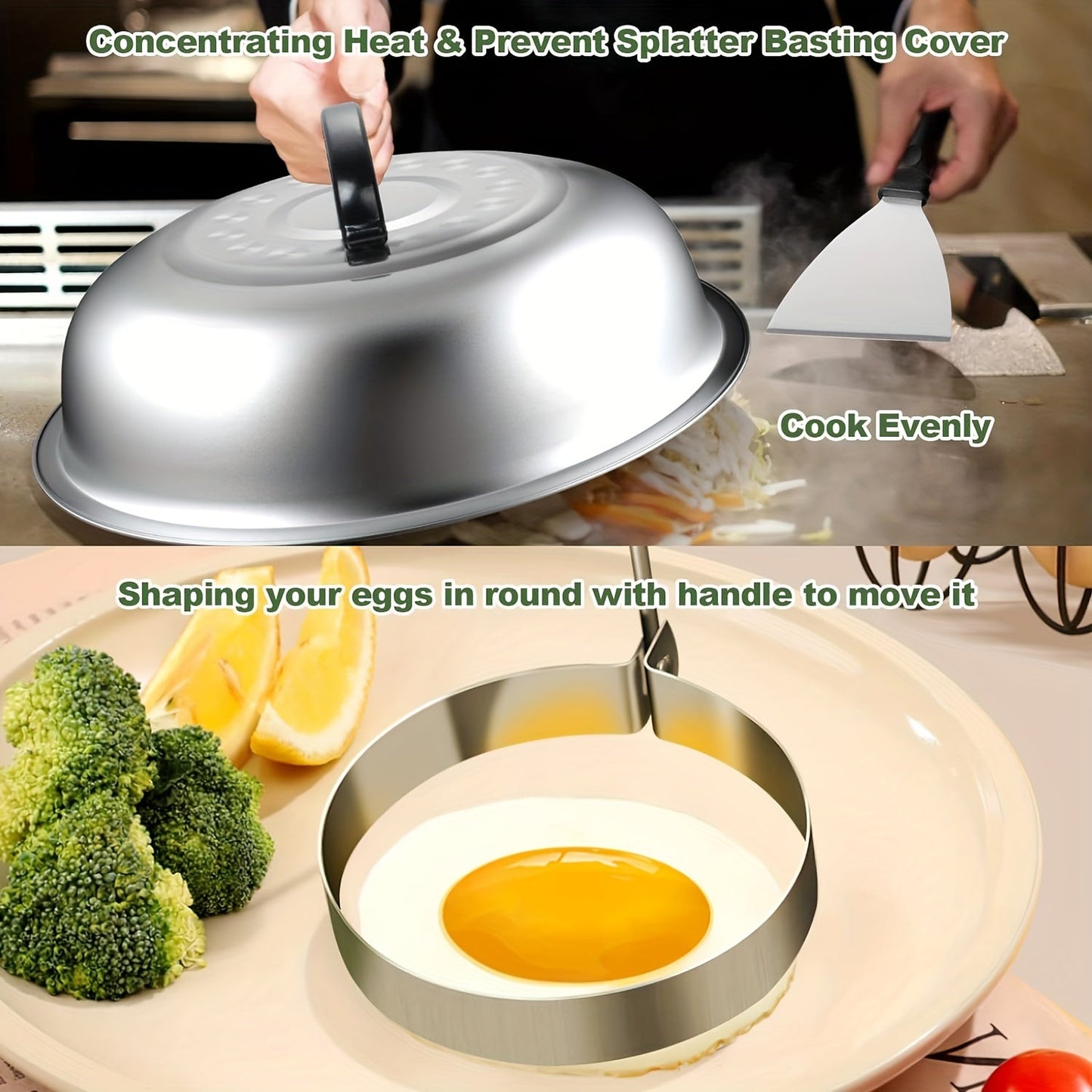 Flat Top Grill Accessories Stainless Steel Set (18pcs)