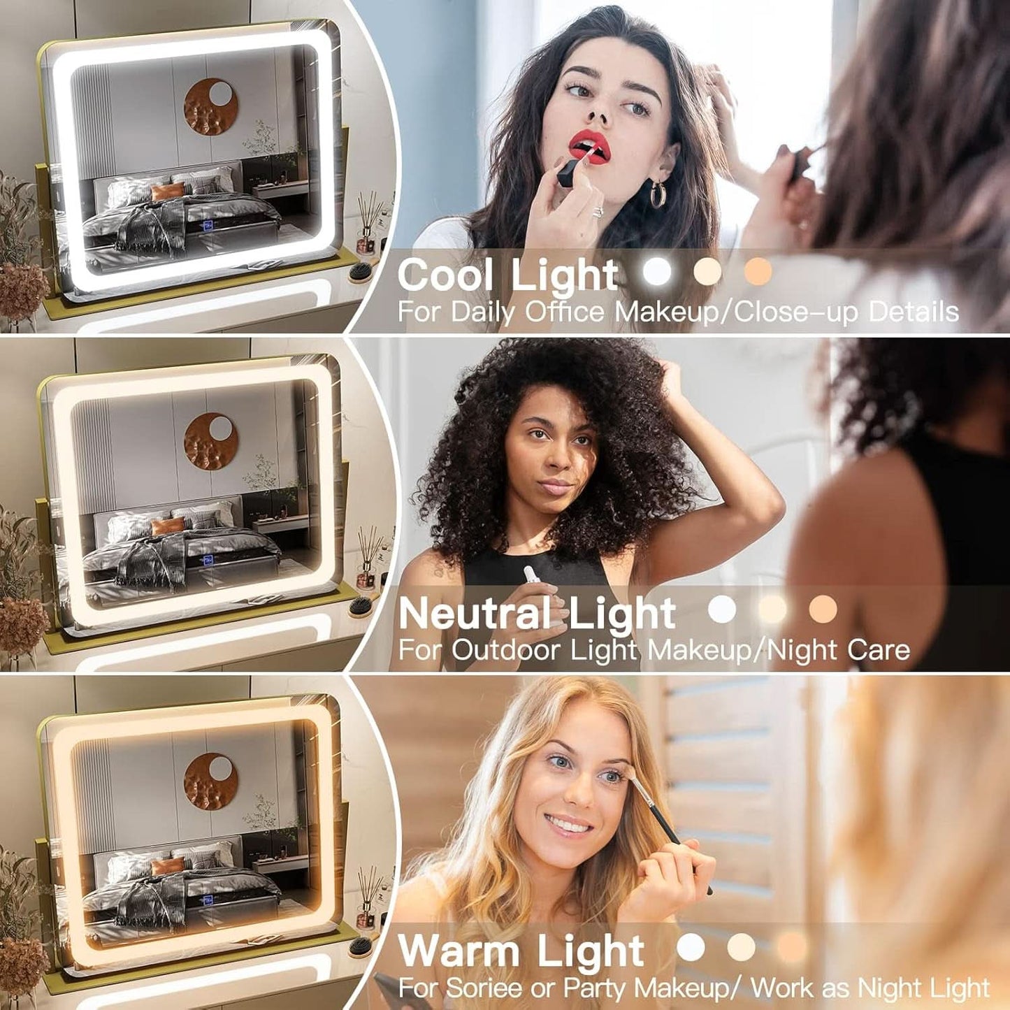 Vanity Mirror With LED Lighting 22x19Inches Edition