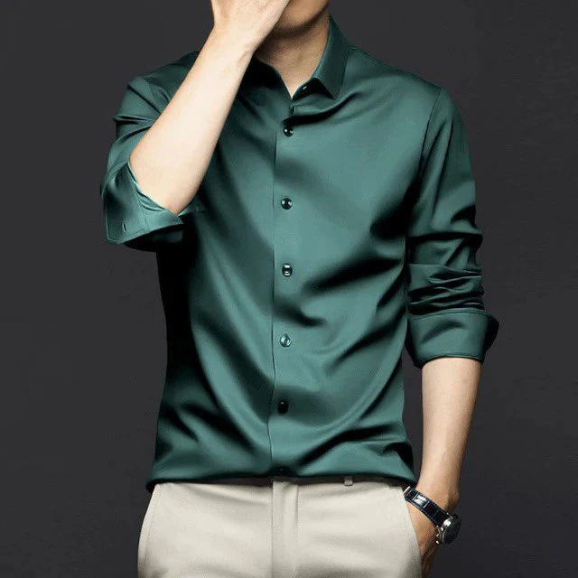 Men Super Soft Party Wear Satin Shirt
